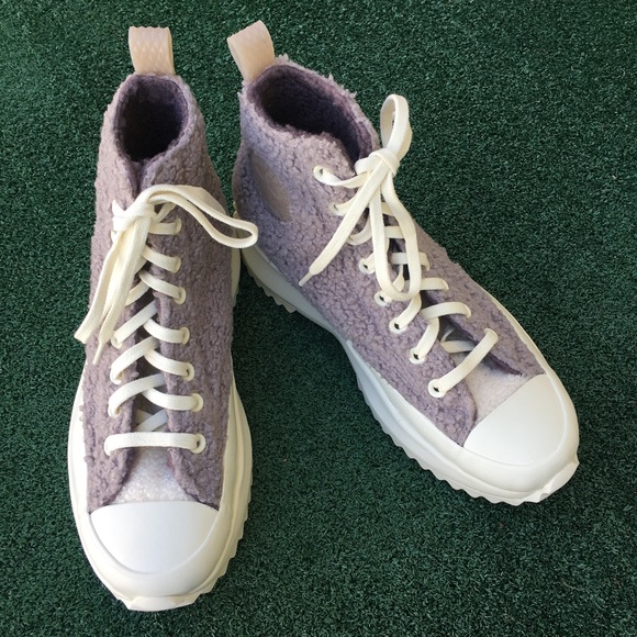 NWT Converse CTAS Faux Shearling Run Star Hike Platform Sneaker Mauve Purple 9 - Picture 4 of 13